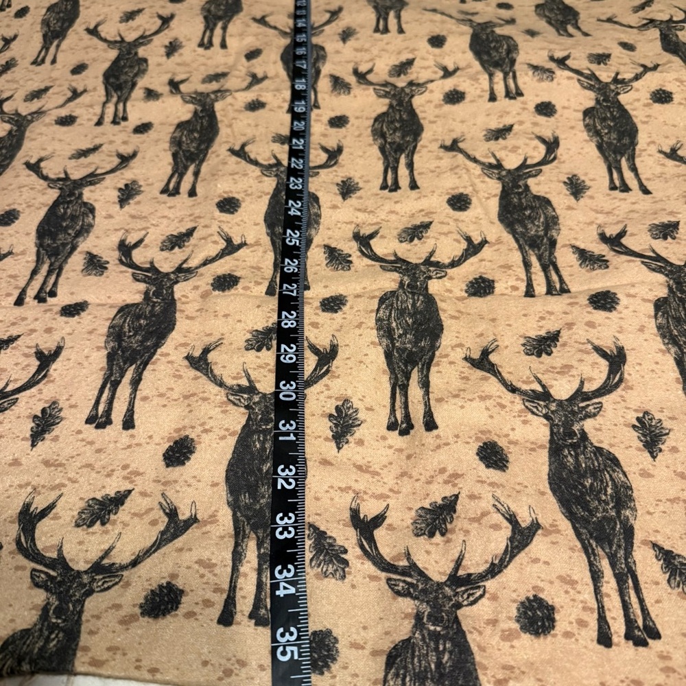 🦌 Black Deer Silhouettes on Light Brown – Prewashed 42x70” 🧵 - Picture 3 of 4